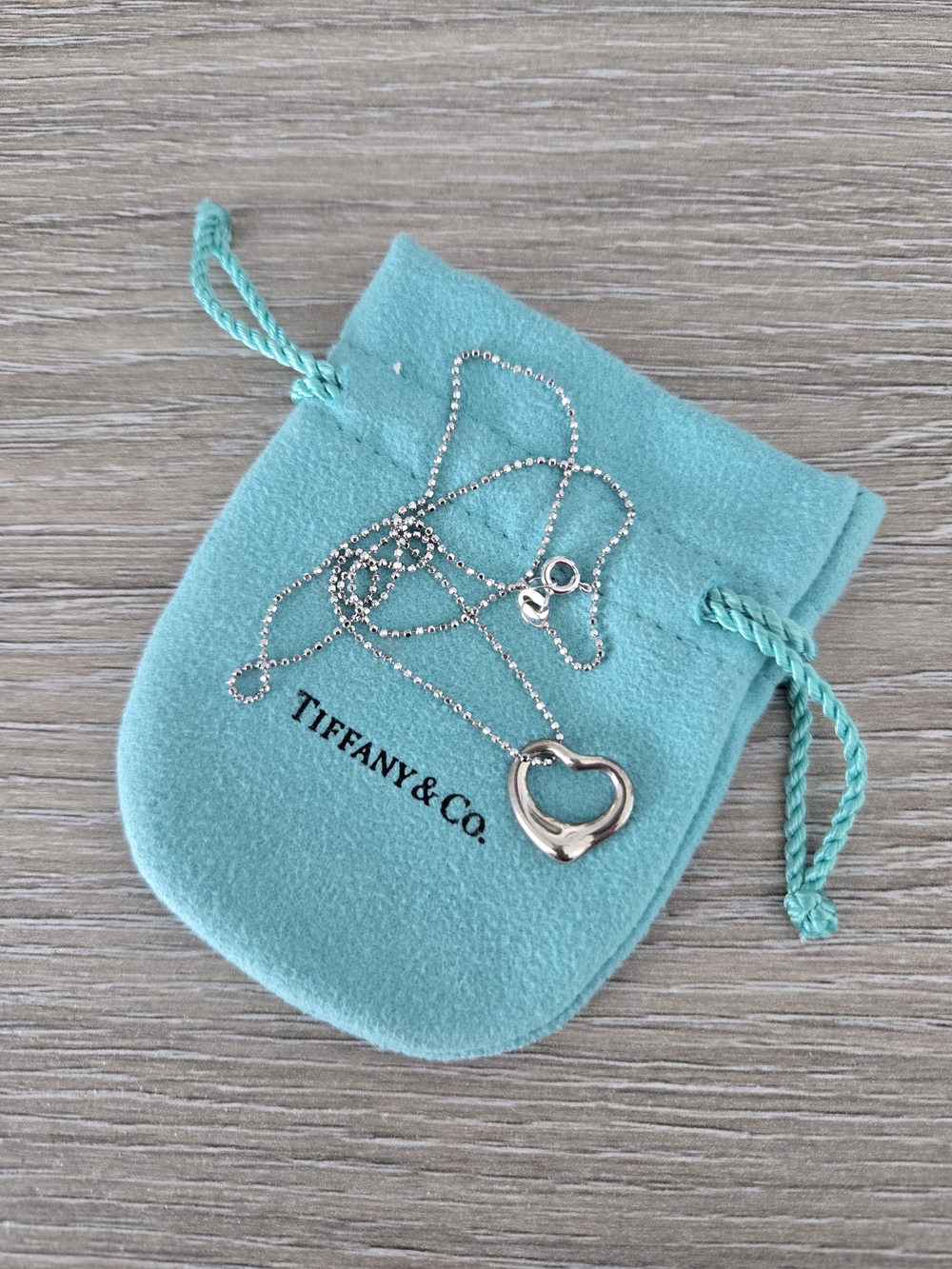 Tiffany & Co. Sterling Heart Pendant Necklace